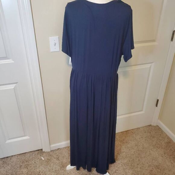 NWT Amazon Navy Blue Stretchy Maxi Dress 2X - Picture 5 of 10